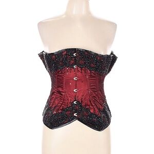 Elegant Red and Black Corset